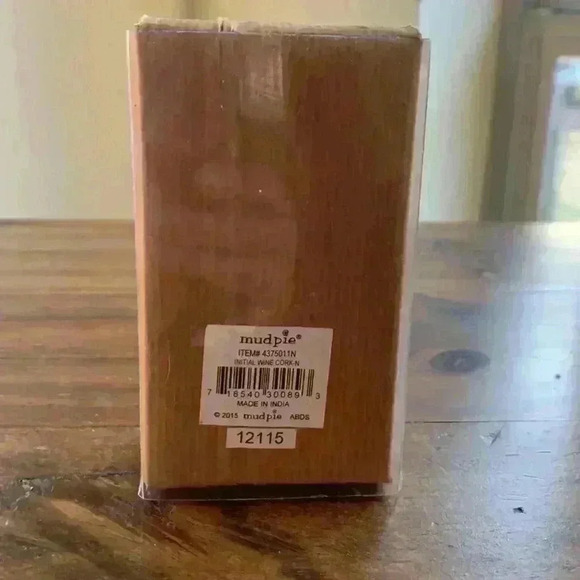 Mud Pie Cast Iron Initial N Wine Cork Stopper Monogram...Initial Is  N - Picture 4 of 4